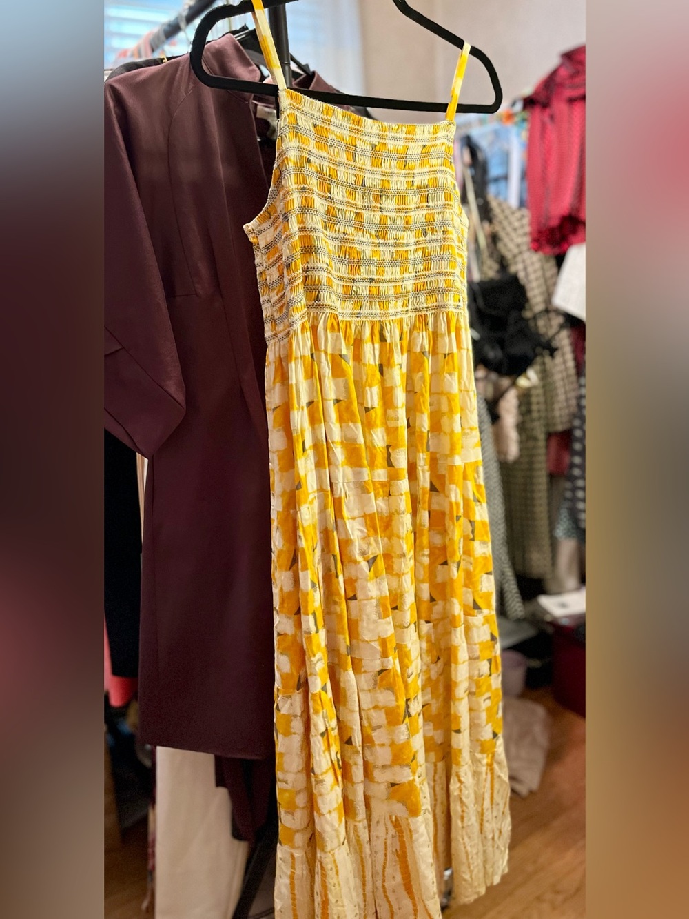 Yellow Patterned Sleeveless Summer Dress